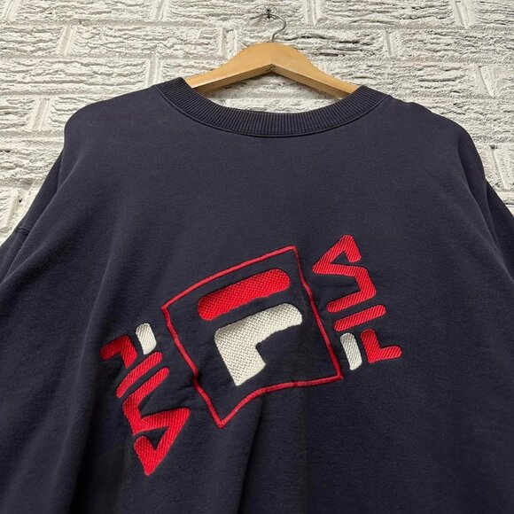 Y2K Fila Embroidered Sweatshirt Men’s XL  Vintage Rare Skater Crewneck Pullover‎ - Picture 1 of 4